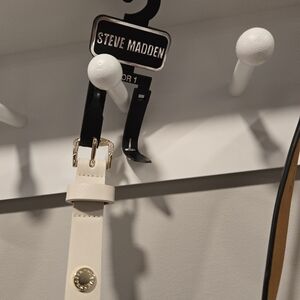 Free W/any Purchase 2 Belts- Steve Madden White Belt with Gold & A Black Belt